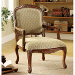 Furniture of America Pees Traditional Beige Fabric Padded Accent Chair